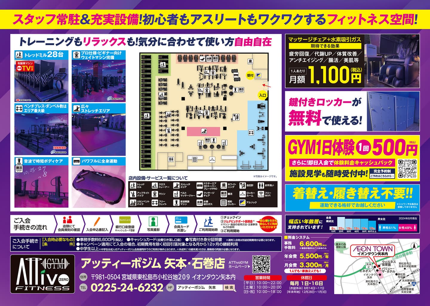 AttivoGym矢本石巻店フライヤーB