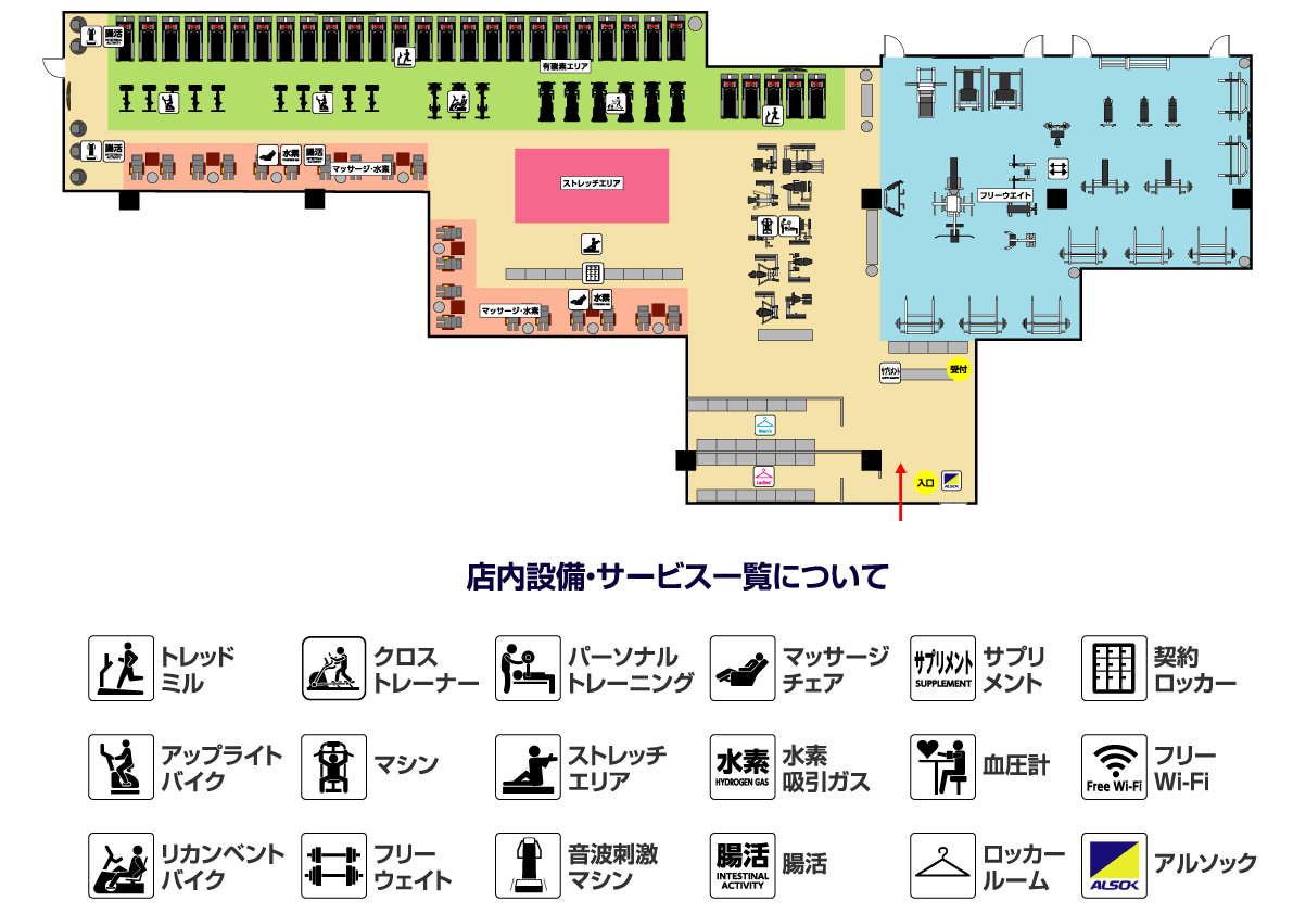 AttivoGYm水戸店フロア図
