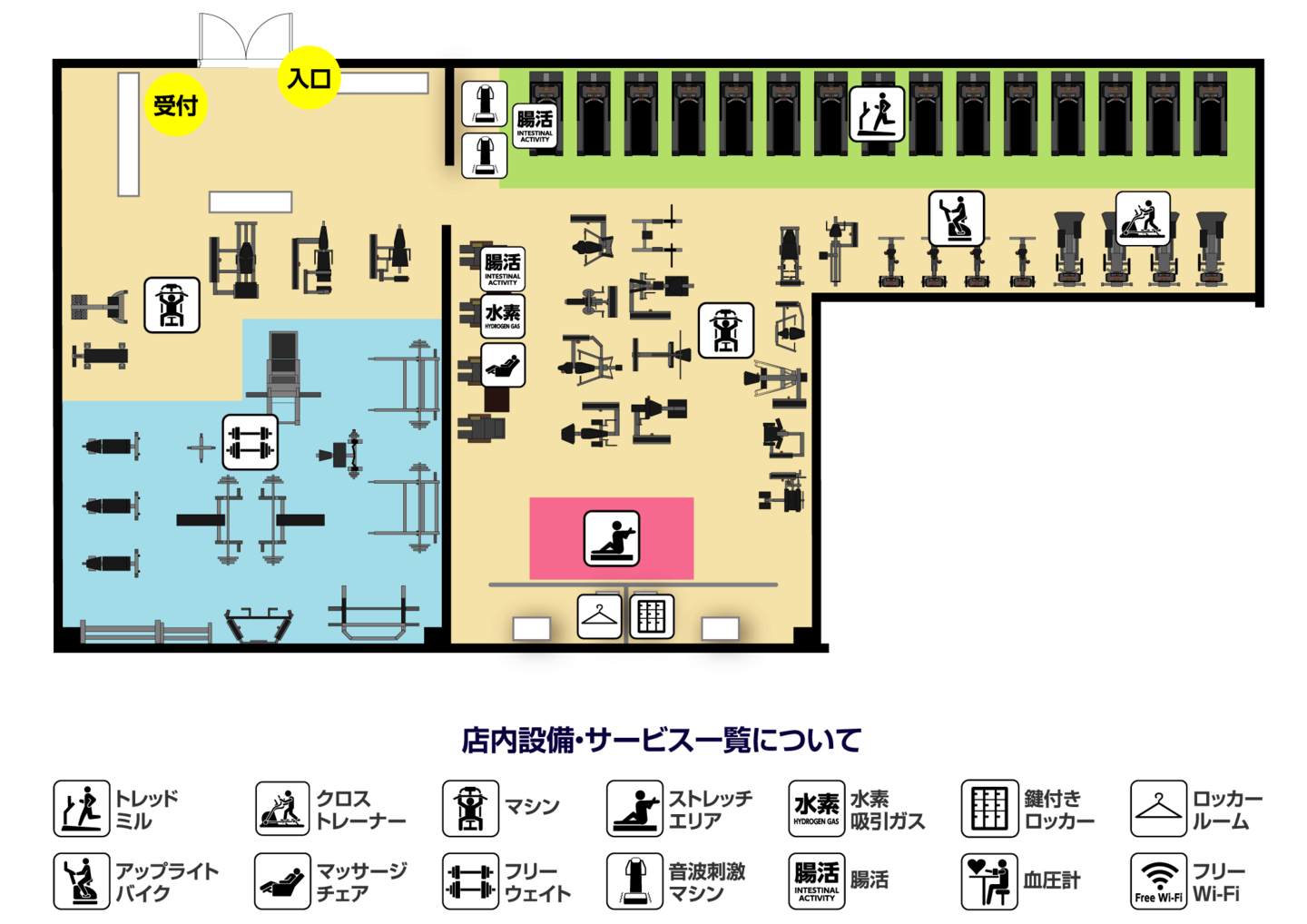 AttivoGym石巻東店フロア図
