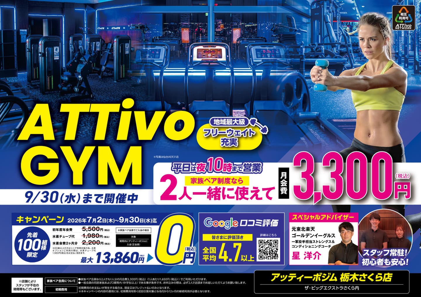 AttivoGym栃木さくら店フライヤーA