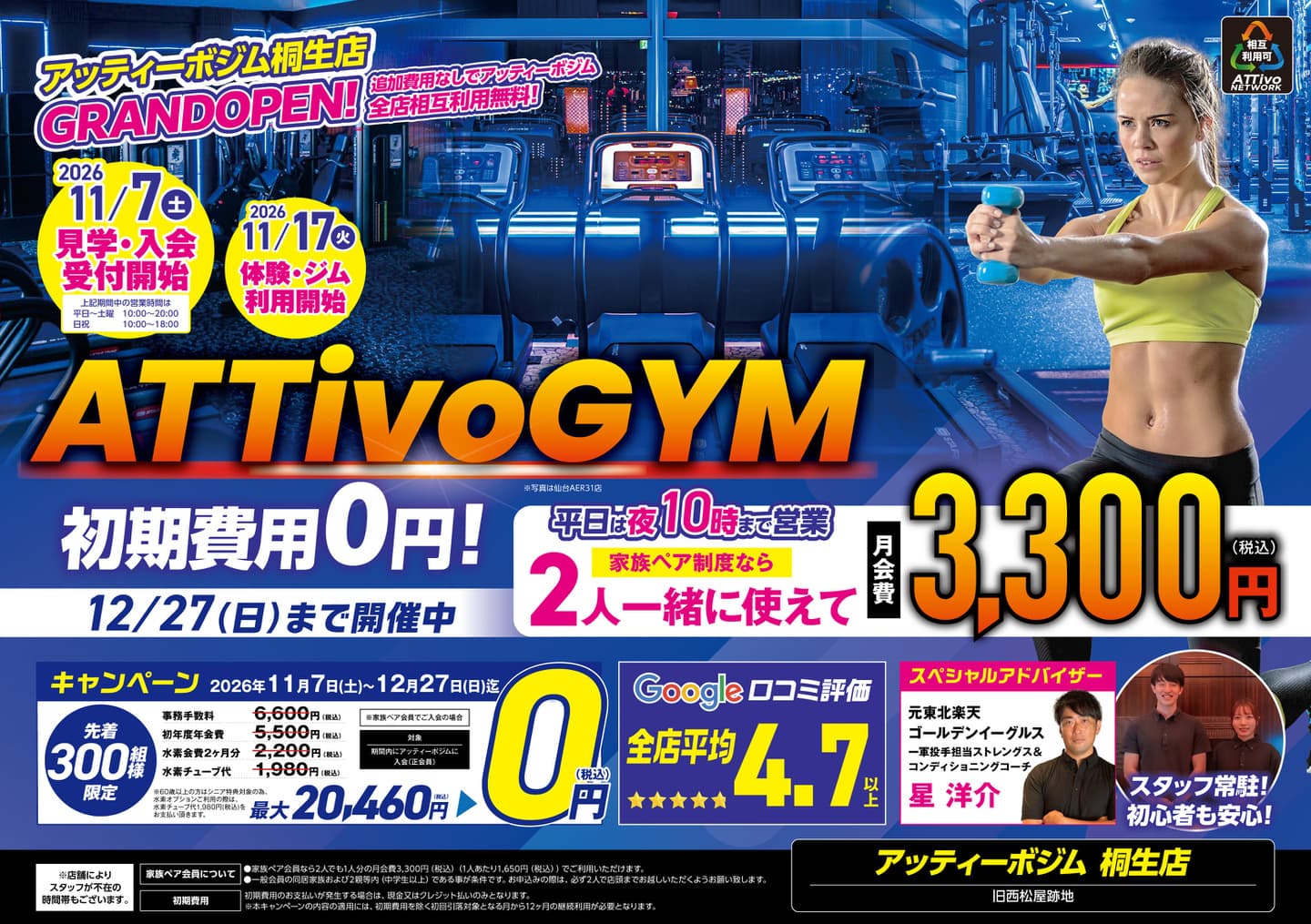 AttivoGym鶴岡店フライヤーA