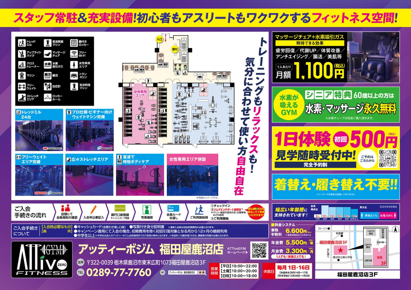 AttivoGym福田屋鹿沼店フライヤーB